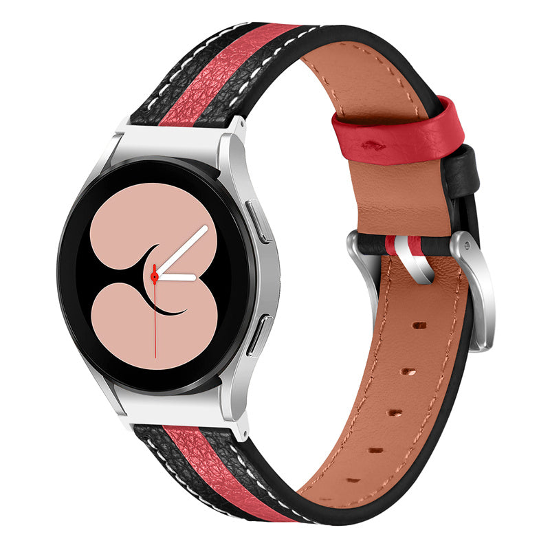 For Samsung Galaxy Watch4 Classic 42mm 46mm Galaxy Watch4 Active 40mm 44mm Cowhide Leather Wrist Band Stylish Color Splicing Replacement Strap For Samsung Galaxy Watch4 Classic 42mm 46mm Galaxy Watch4 Active 40mm 44mm Cowhide Leather Wrist Band Stylish Color Splicing Replacement Strap